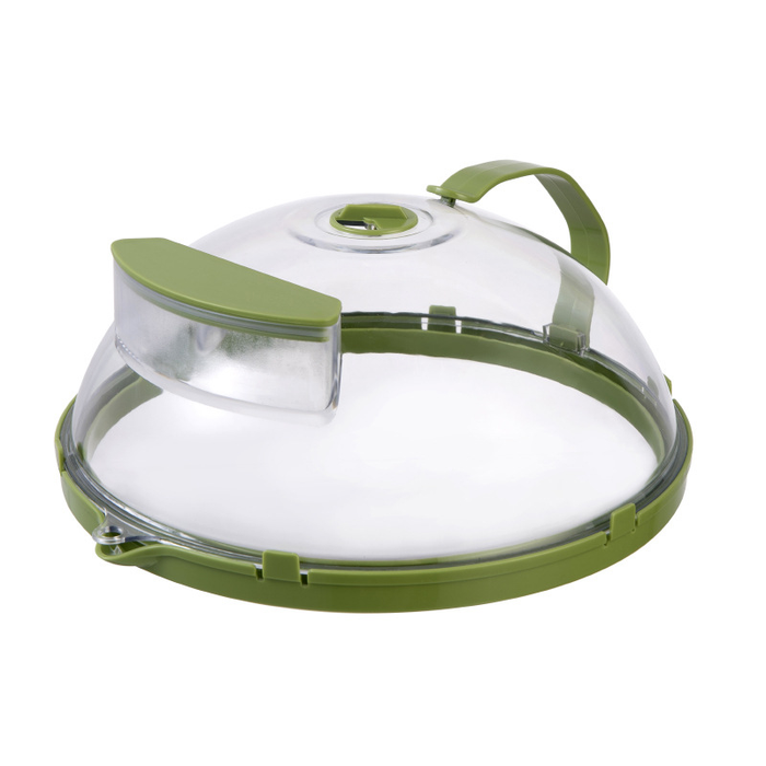 10 Inch Clear Microwave Splatter Cover with Water Steamer and Handle