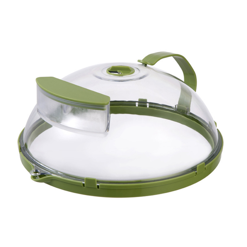 10 Inch Clear Microwave Splatter Cover with Water Steamer and Handle
