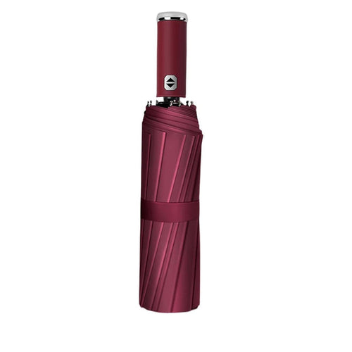10 Ribs Fully Automatic Reverse Closing Umbrella with LED Flashlight