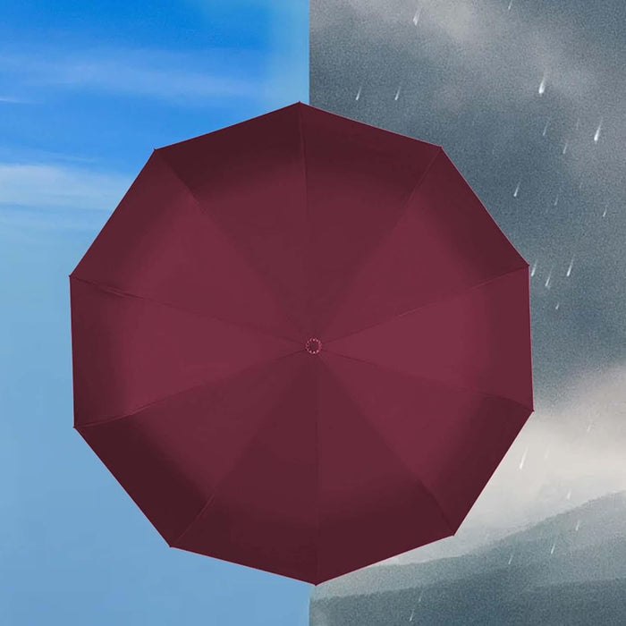 10 Ribs Fully Automatic Reverse Closing Umbrella with LED Flashlight