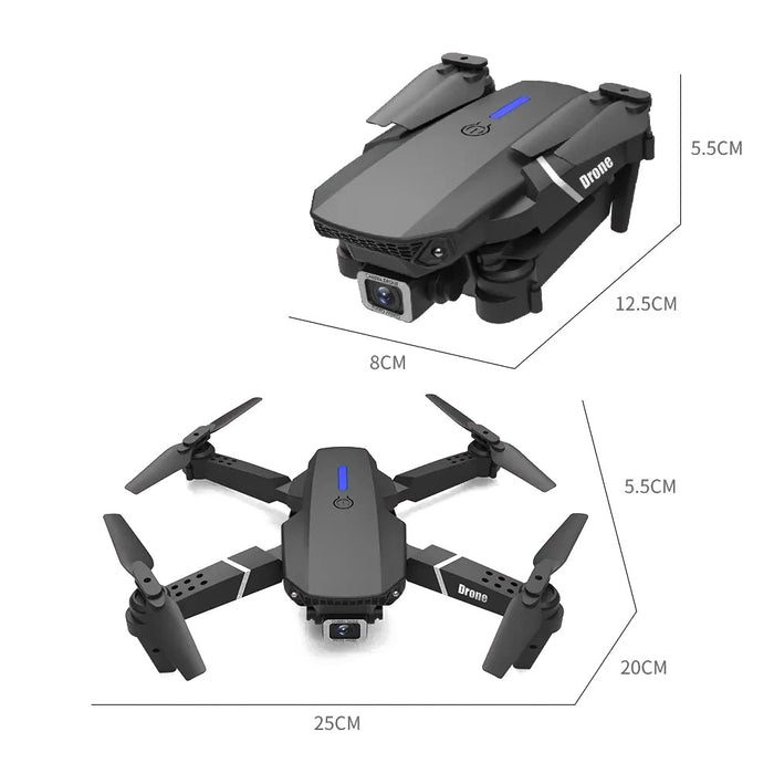 1080P Wide Angle Dual HD Foldable E88Pro 4K RC Drone