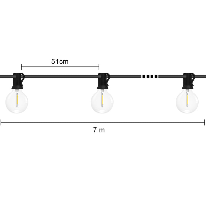 LUMIRO 12-Bulb Solar Patio String Lights | Multiple Modes