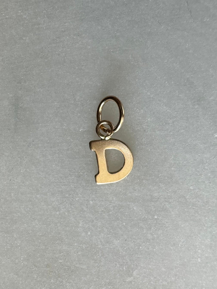 14k Solid Gold Initials “A-Z” Letters Name Charm