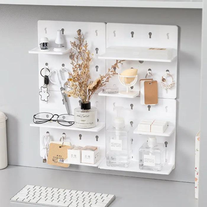 1PC Wall Perforation Free Plastic Shelving Wall Peg Boards for Walls