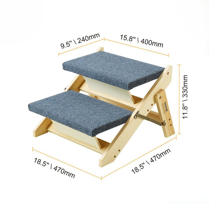 2 in 1 Foldable Pet Steps Ramp for Small to Large Dogs