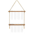 2 Layer Glass Wall Hanging Planter with Wooden Stand