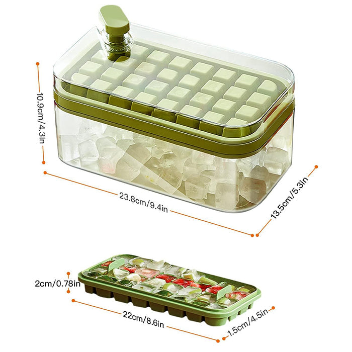 2 Layers One-Button Easy Release 64 pcs  Ice Cube Tray