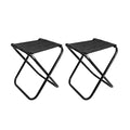 HYPERANNGER 2 Pack Aluminum Alloy Camping Folding Stool with Storage Bag-Black