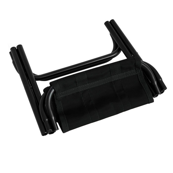 HYPERANNGER 2 Pack Aluminum Alloy Camping Folding Stool with Storage Bag-Black