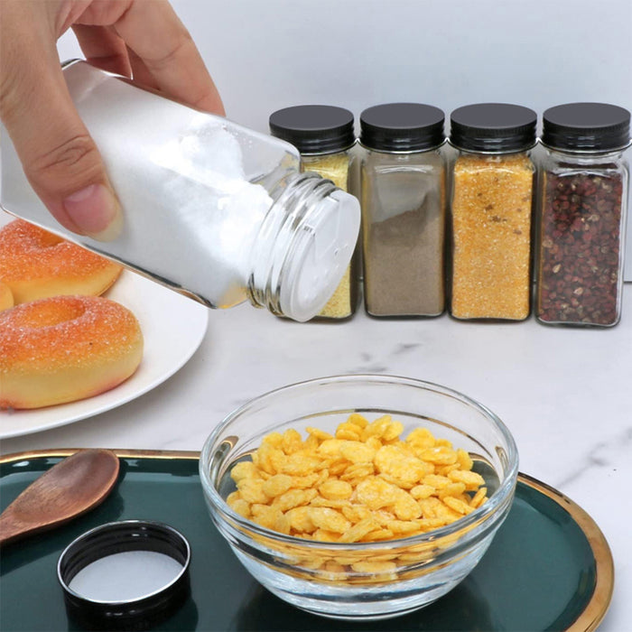 STORFEX 24-Pack 120ml Glass Spice Jars with Labels