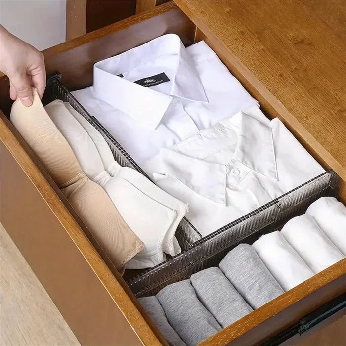 2pcs Adjustable Clapboard Drawer Divider Partition DIY Storage Organiser Closet Punch-free Separator