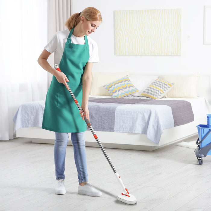 CLEANFOK 3 in 1 Tile Tub Scrubber Brush - Extendable Long Handle with Adjustable Angles