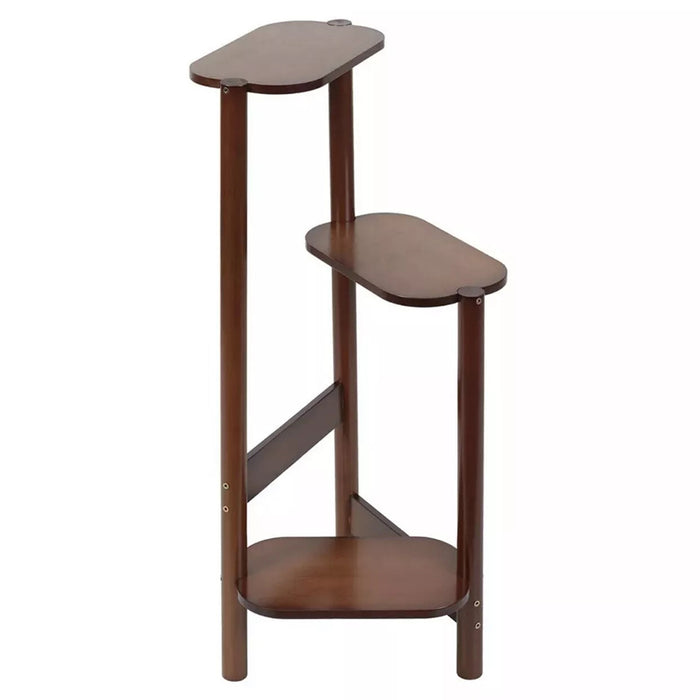 3 Tier Bamboo Corner Plant Stand Simplicity Flower Pot Holder Shelf