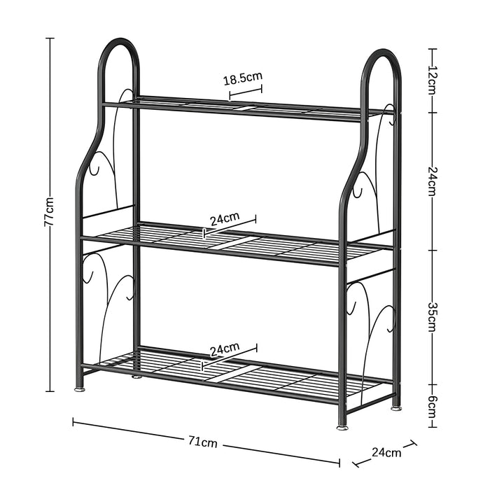 GREENHAVEN 3 Tier Metal Plant Stand - Sturdy Display Rack for Indoor and Outdoor Use
