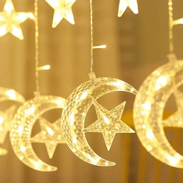 3.5m LED Curtain String Light Star & Moon Home Decorative Fairy Lamp