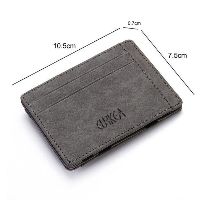 4 Card Slots Ultra Thin Bi-Fold Magic Wallet with Zipper for Men