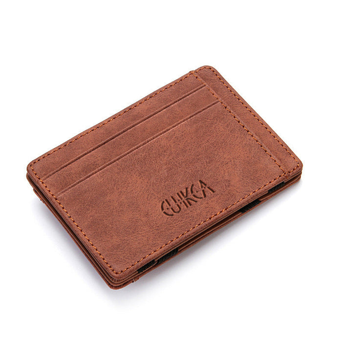 4 Card Slots Ultra Thin Bi-Fold Magic Wallet with Zipper for Men