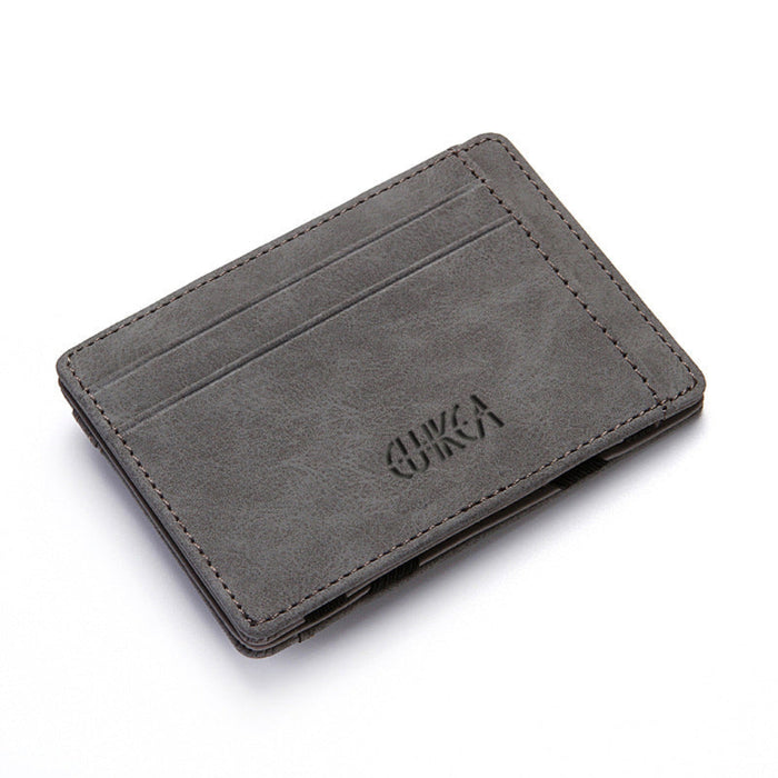 4 Card Slots Ultra Thin Bi-Fold Magic Wallet with Zipper for Men