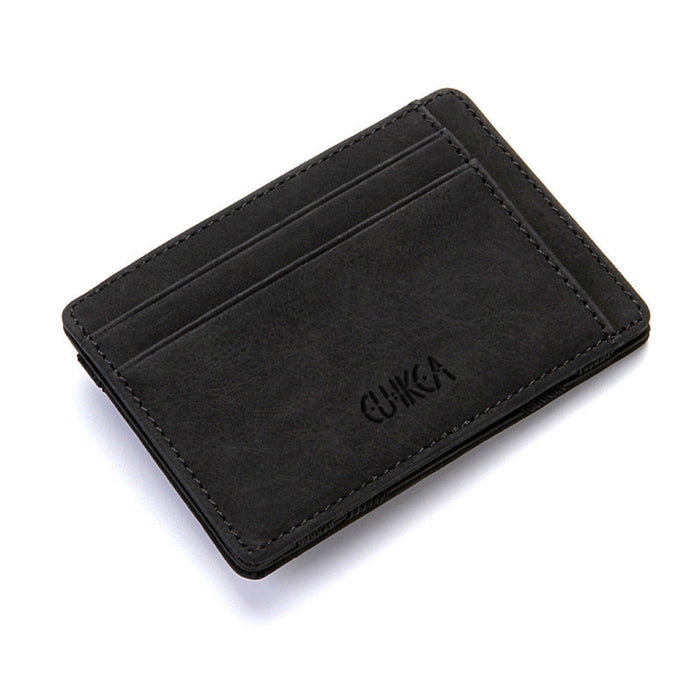 4 Card Slots Ultra Thin Bi-Fold Magic Wallet with Zipper for Men