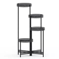 4 Tier Metal Flower Pot Rack Corner Shelving Storage Shelf