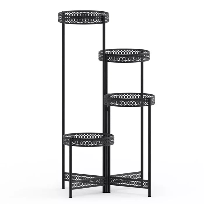 4 Tier Metal Flower Pot Rack Corner Shelving Storage Shelf