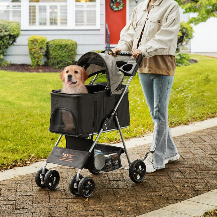 4-Wheel Pet Stroller for Dogs and Cats Perfect for Travel Exercise and Everyday Use