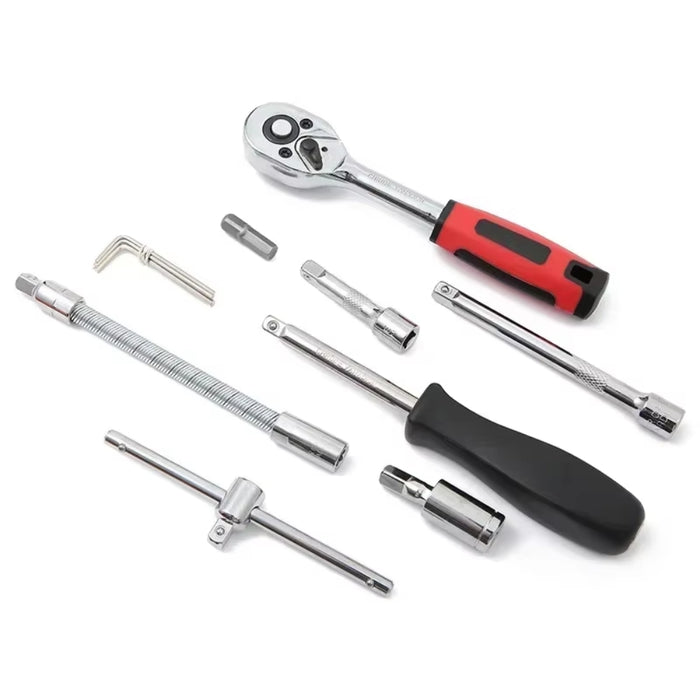 46Pcs Multi Purpose Tool Kit Set with Wrench Socket and Precision Screwdriver
