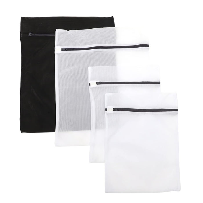 4Pcs Rectangular Mesh Laundry Bags for Delicates with Non-Rust Zippers
