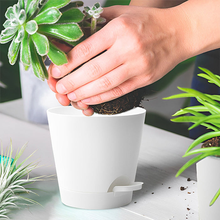 GREENHAVEN Self Watering Planters with Drainage Hole - Set of 5