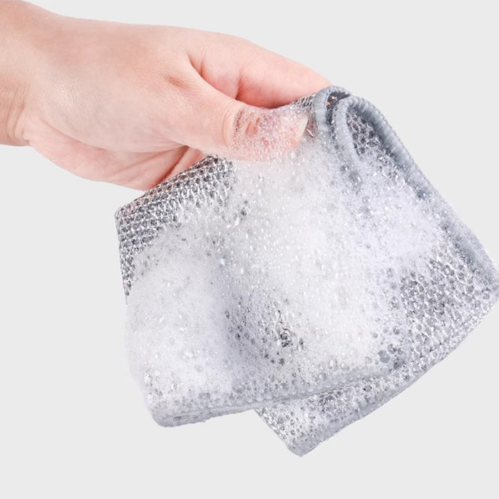 5/10pcs Non-stick Oil-free Mesh Wire Dishwashing Cloth For Kitchen Stove Dishwashing And Pot Washing