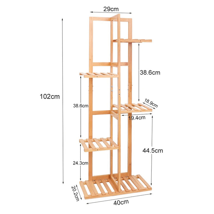 5/6 Pot Vertically Bamboo Flower Shelf Rack Pots Display Corner Shelving
