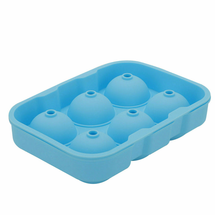 6 Large Sphere Shape Cocktail Ice Molds Quick Release Ice Ball Maker