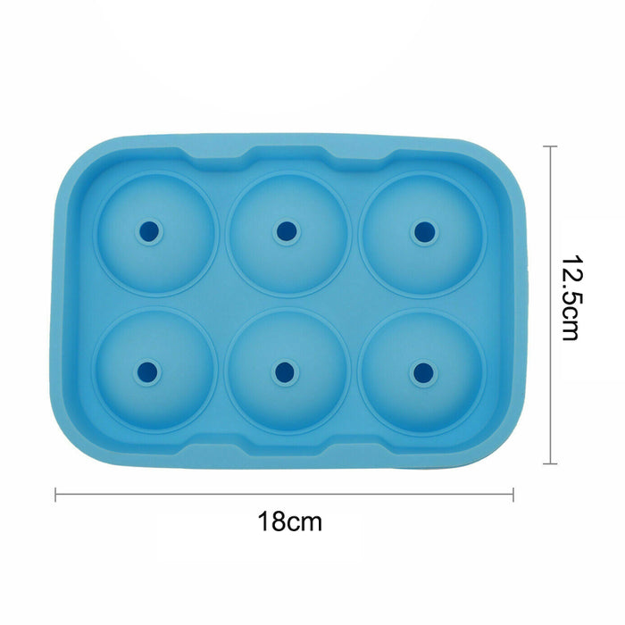 6 Large Sphere Shape Cocktail Ice Molds Quick Release Ice Ball Maker