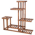 6 Tiered Wood Plant Flower Stand Shelf Planter Pots