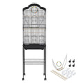 60 Inch Flight Bird Cage with Rolling Stand and Hanging Toys Large Metal Aviary for Happy Birds