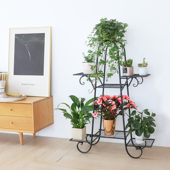 7 Tier Metal Plant Shelf Stand Multilayer Potted Display Rack Patio