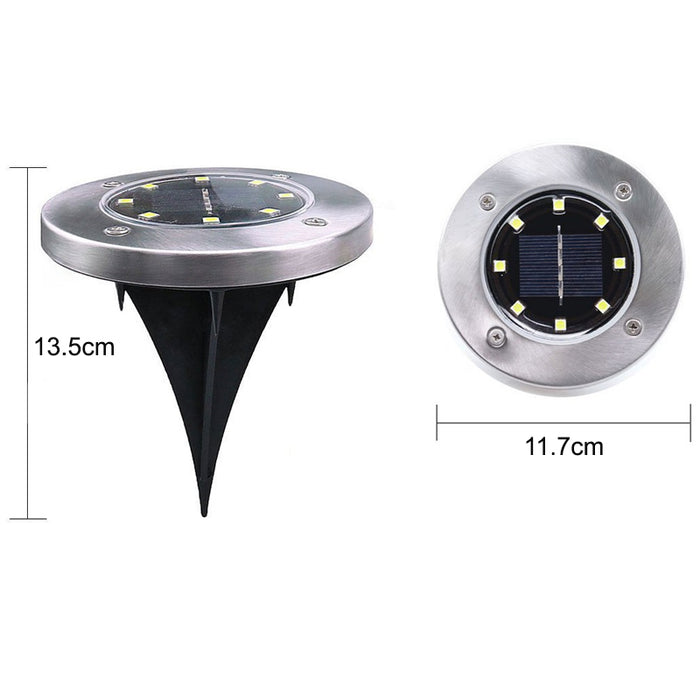 8-LEDS Waterproof Solar Ground Garden Lights