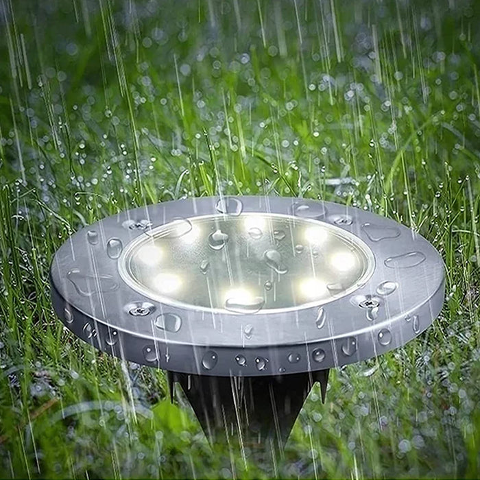 8-LEDS Waterproof Solar Ground Garden Lights