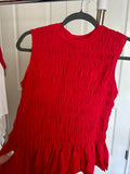 Ruffle Slim Fit Red Top