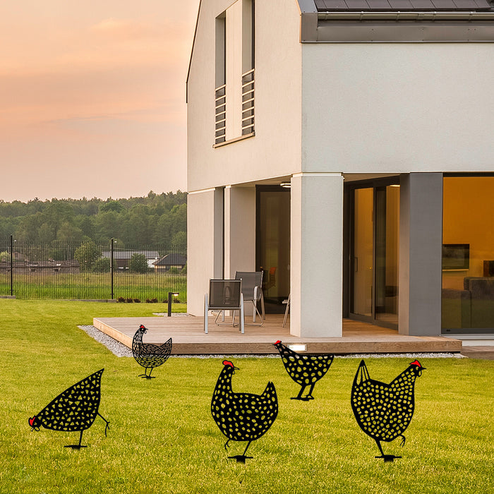 5X Garden Ornaments Chicken Yard Art Garden Backyard Lawn Decor