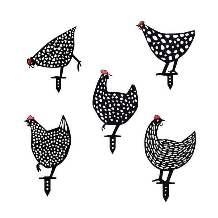 5X Garden Ornaments Chicken Yard Art Garden Backyard Lawn Decor