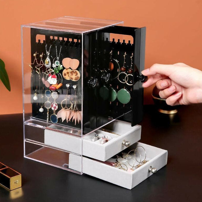 Acrylic Jewelry Storage Box Portable Dustproof Full Clear Display
