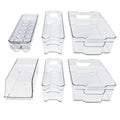 Pack of 6 Acrylic Stackable Clear Plastic Storage Bin for Refrigerator