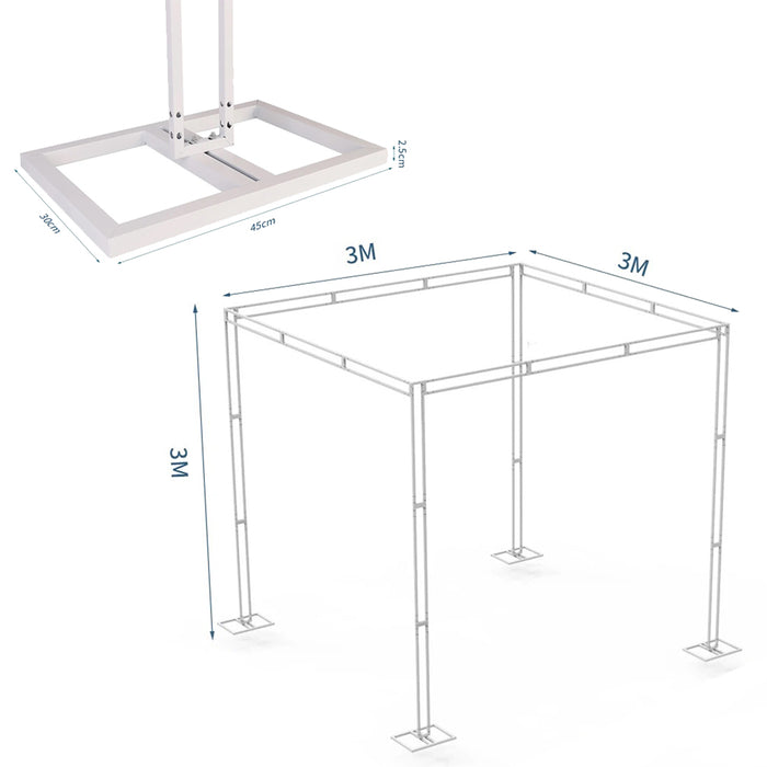 Height Adjustable Heavy Duty Wedding Ceremony Canopy Chuppah Backdrop Stand Kit