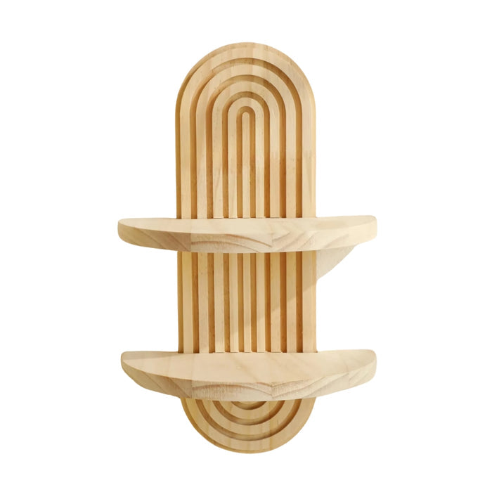 Boho Style Wooden Wall Shelf for Modern Home Decor