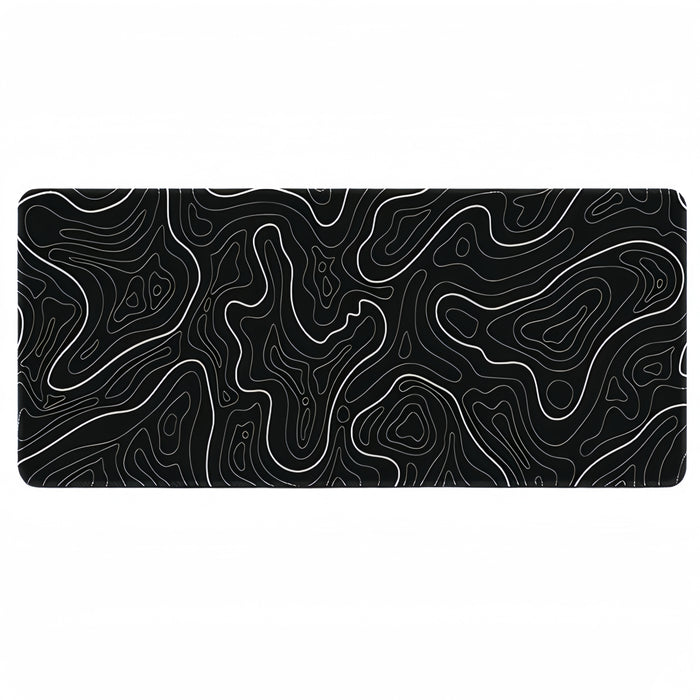 Anti-Slip Topographic Black and White Mouse Pad for Keyboard - 30x80cm