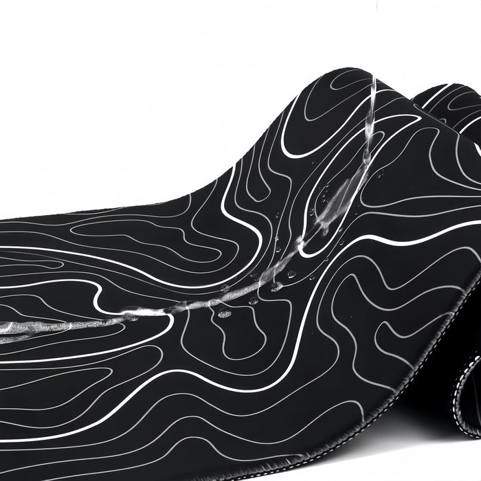 Anti-Slip Topographic Black and White Mouse Pad for Keyboard - 30x80cm