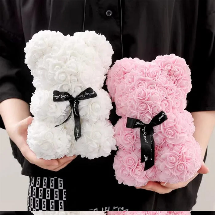 25cm Artificial Flowers Rose Bear Girlfriend Anniversary Gift
