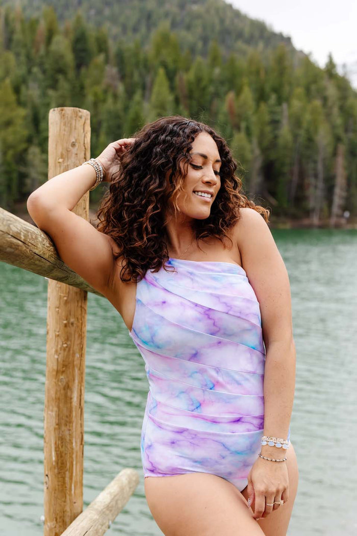 Asymmetric One Piece - Swim in Watercolor