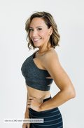 Asymmetric Sports Bra in Heather Grey